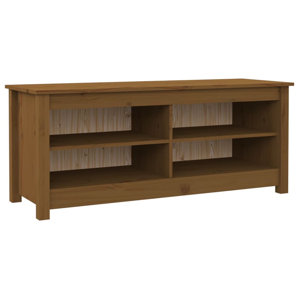 Banc à chaussures Marron miel 110x38x45,5 cm Pin massif - XIOS