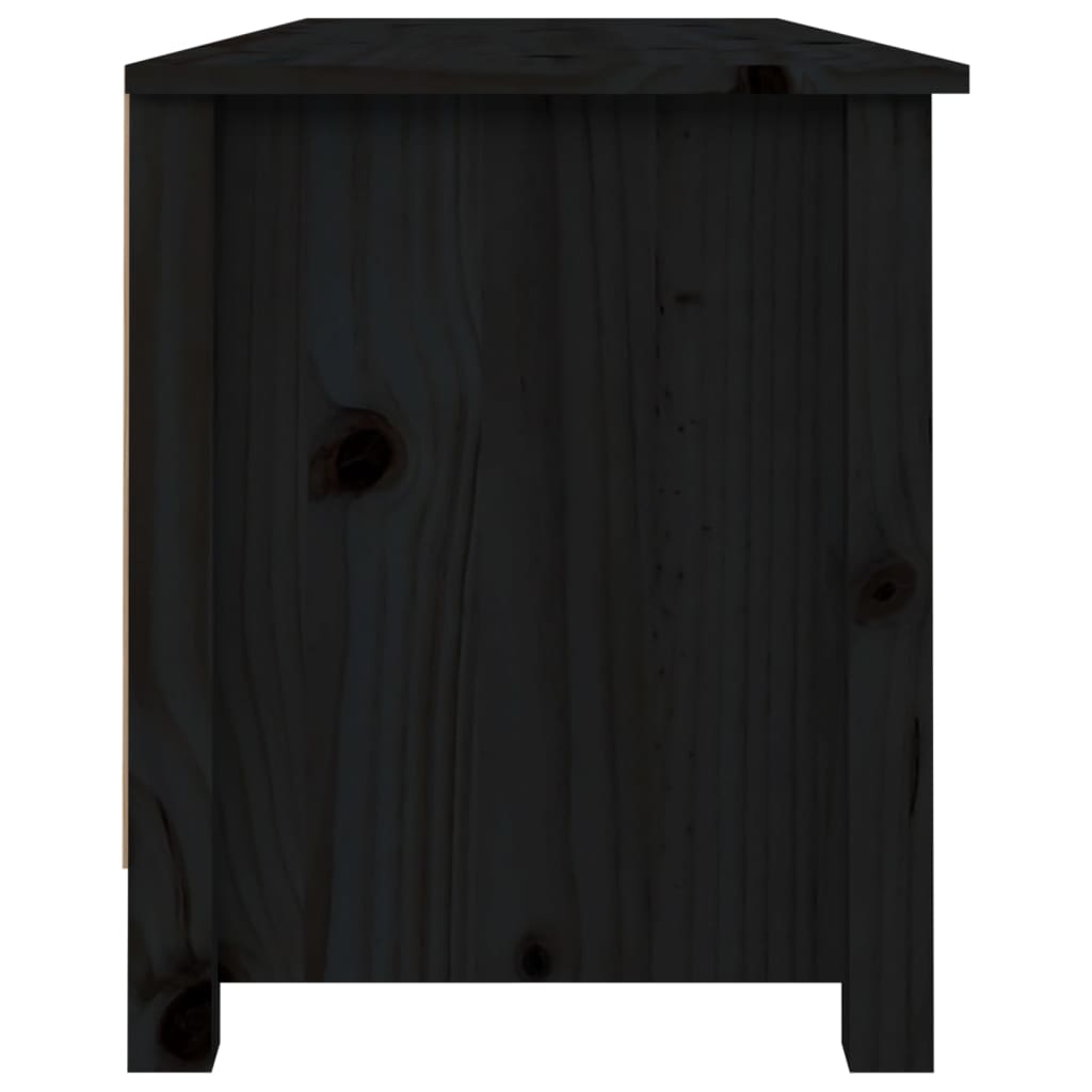 Banc à chaussures Noir 110x38x45,5 cm Bois de pin massif - XIOS