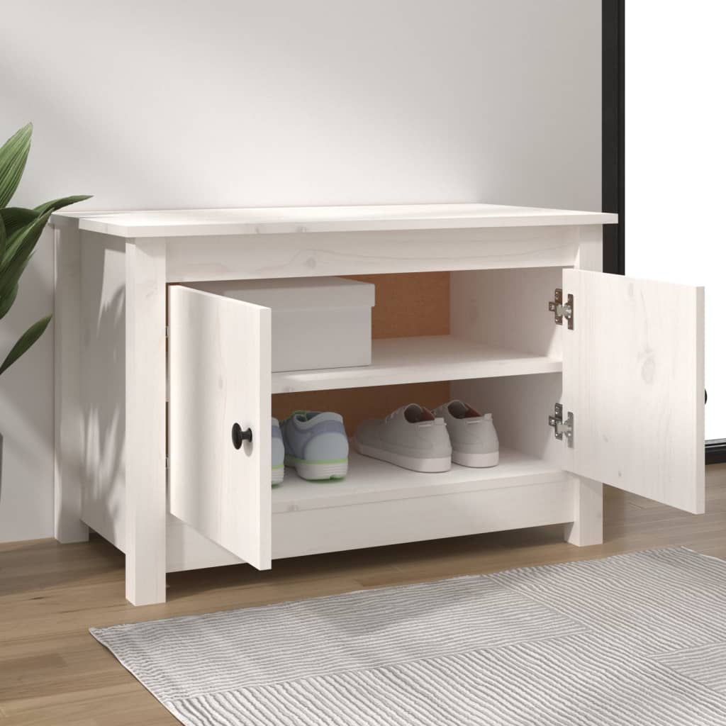 Armoire à chaussures Blanc 70x38x45,5 cm Bois de pin massif - XIOS