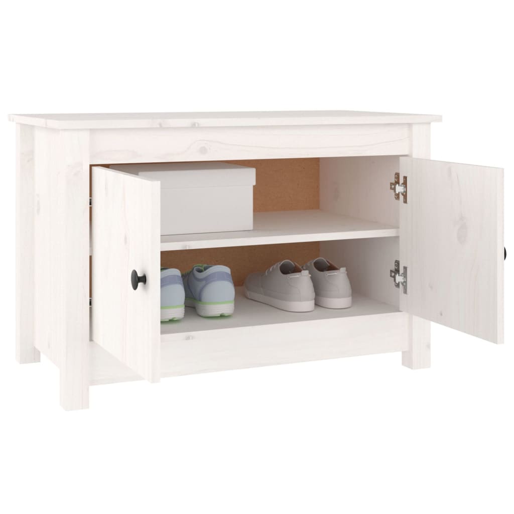 Armoire à chaussures Blanc 70x38x45,5 cm Bois de pin massif - XIOS