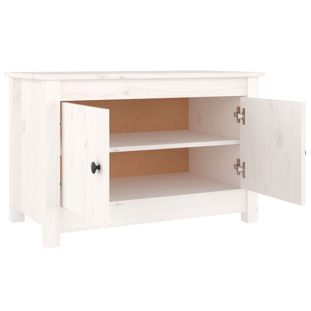 Armoire à chaussures Blanc 70x38x45,5 cm Bois de pin massif - XIOS