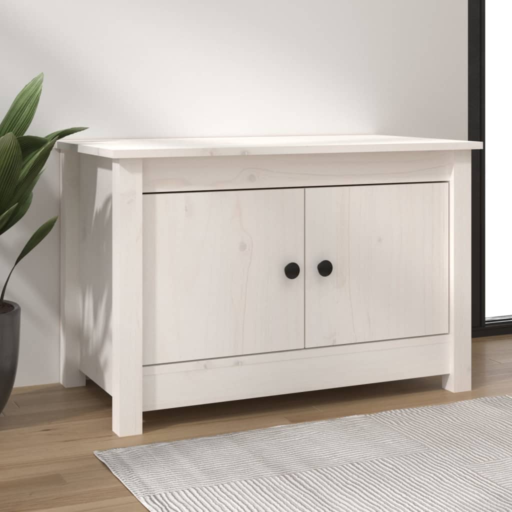 Armoire à chaussures Blanc 70x38x45,5 cm Bois de pin massif - XIOS