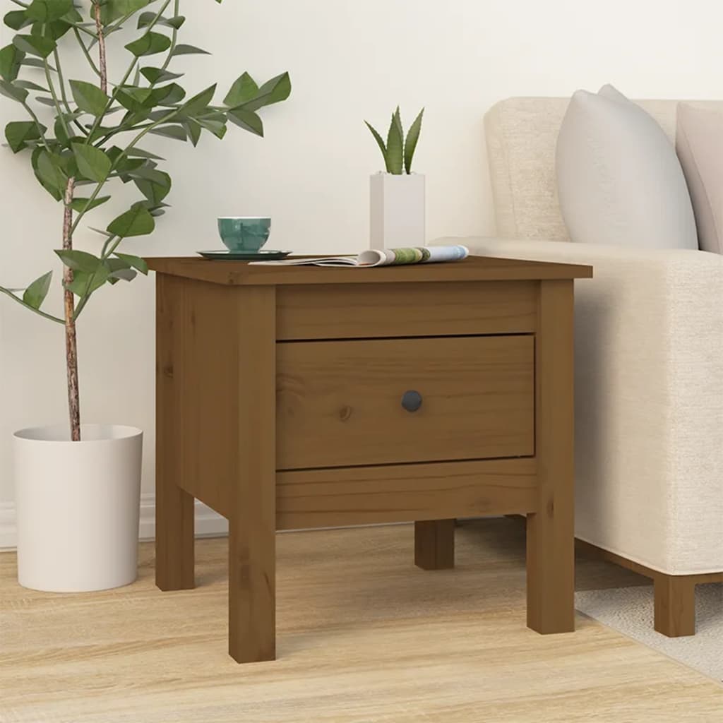 Tables d'appoint 2pcs Marron miel 40x40x39cm Bois massif de pin - XIOS