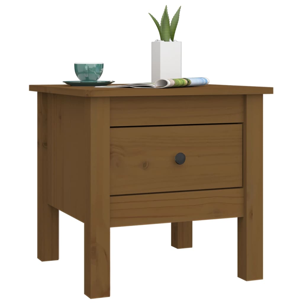 Tables d'appoint 2pcs Marron miel 40x40x39cm Bois massif de pin - XIOS