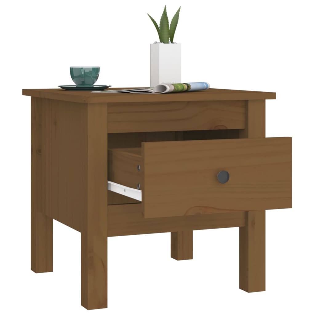 Tables d'appoint 2pcs Marron miel 40x40x39cm Bois massif de pin - XIOS