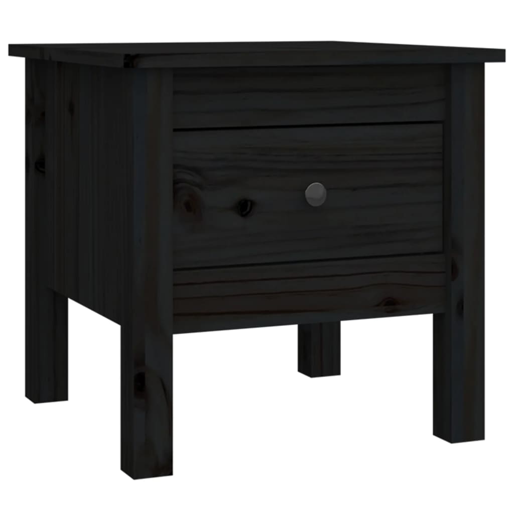 Tables d'appoint 2 pcs Noir 40x40x39 cm Bois massif de pin - XIOS
