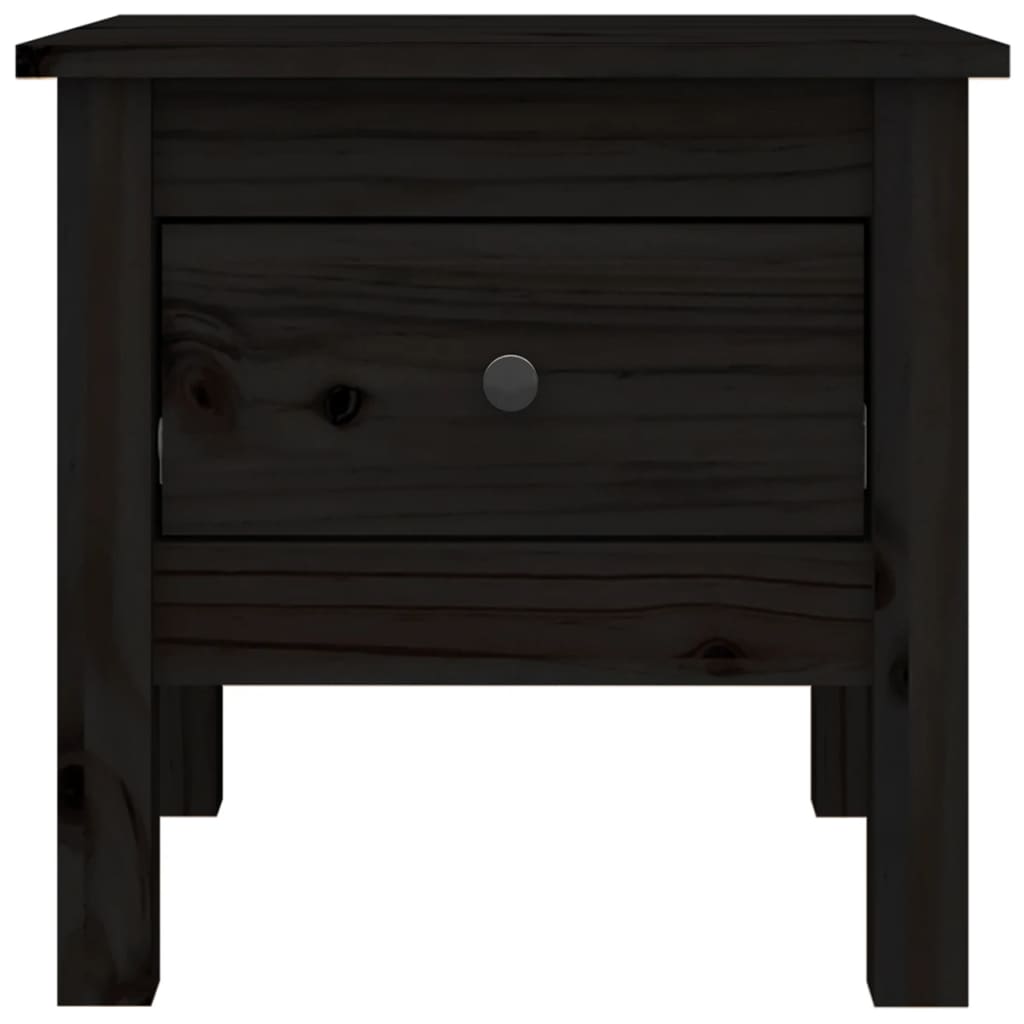 Tables d'appoint 2 pcs Noir 40x40x39 cm Bois massif de pin - XIOS