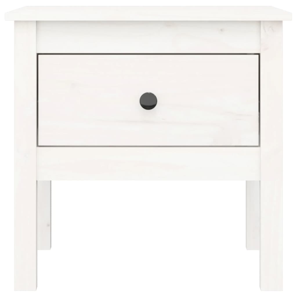 Table d'appoint Blanc 50x50x49 cm Bois massif de pin - XIOS