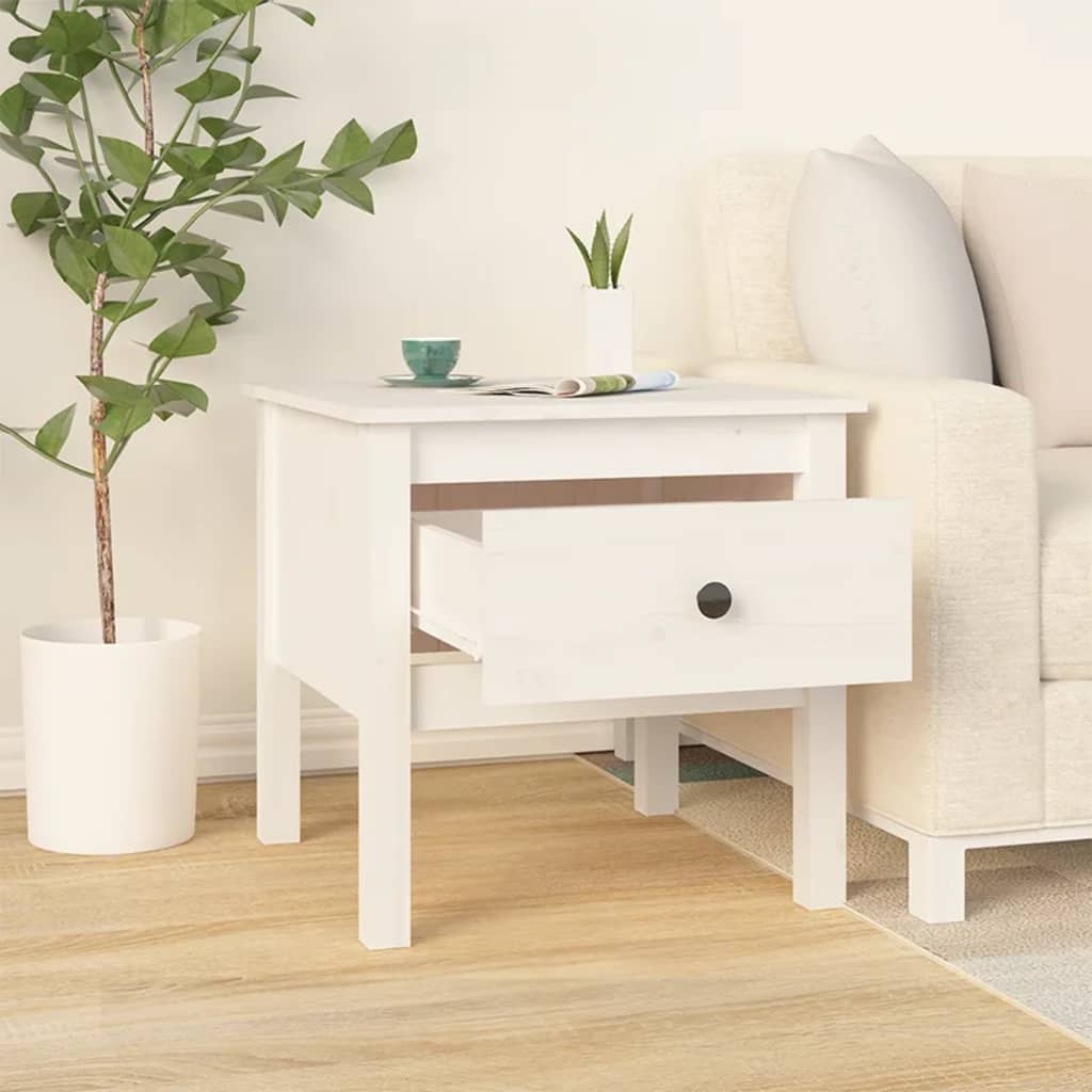 Tables d'appoint 2 pcs Blanc 50x50x49 cm Bois massif de pin - XIOS