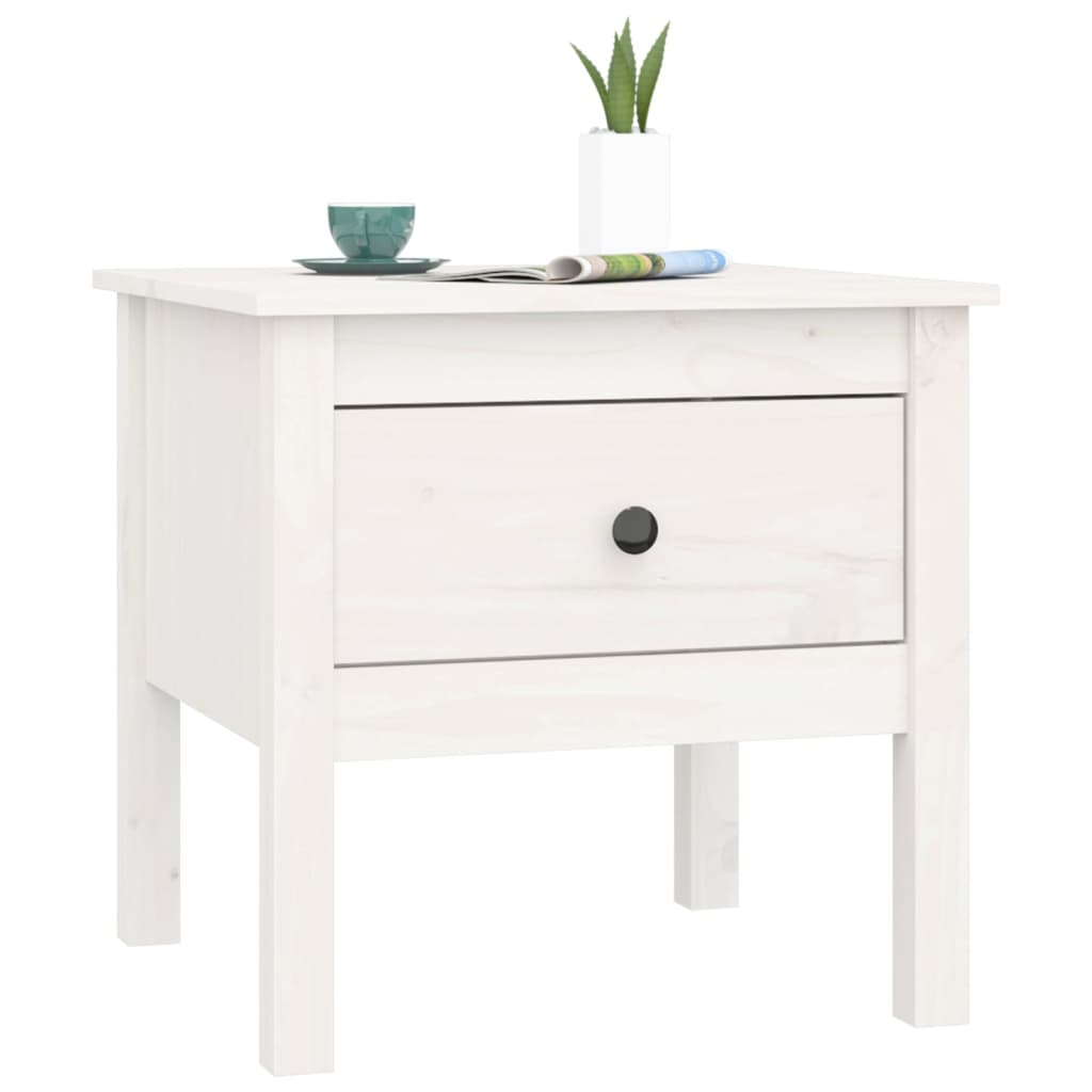 Tables d'appoint 2 pcs Blanc 50x50x49 cm Bois massif de pin - XIOS