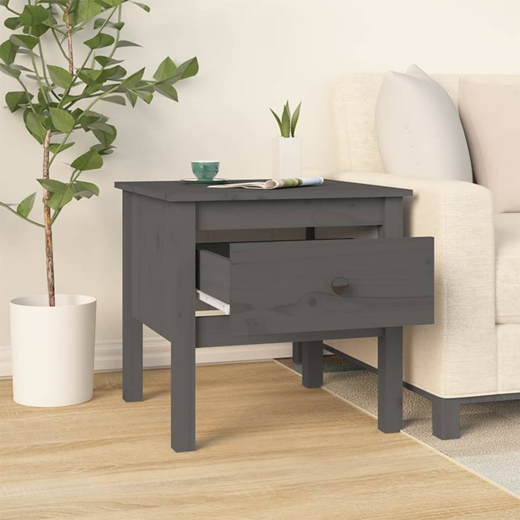 Table d'appoint Gris 50x50x49 cm Bois massif de pin - XIOS