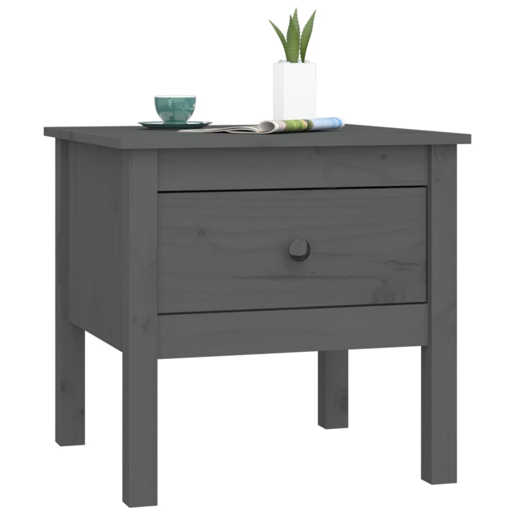 Table d'appoint Gris 50x50x49 cm Bois massif de pin - XIOS