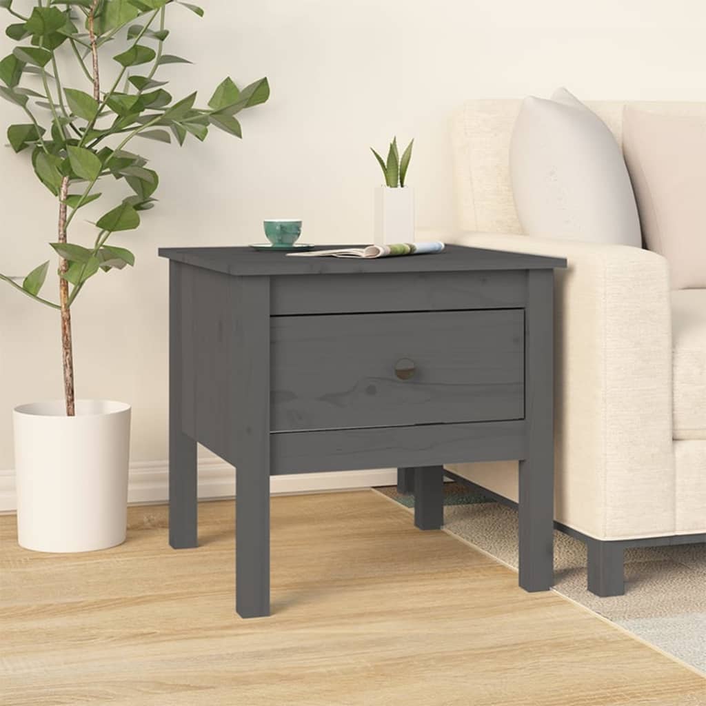 Table d'appoint Gris 50x50x49 cm Bois massif de pin - XIOS