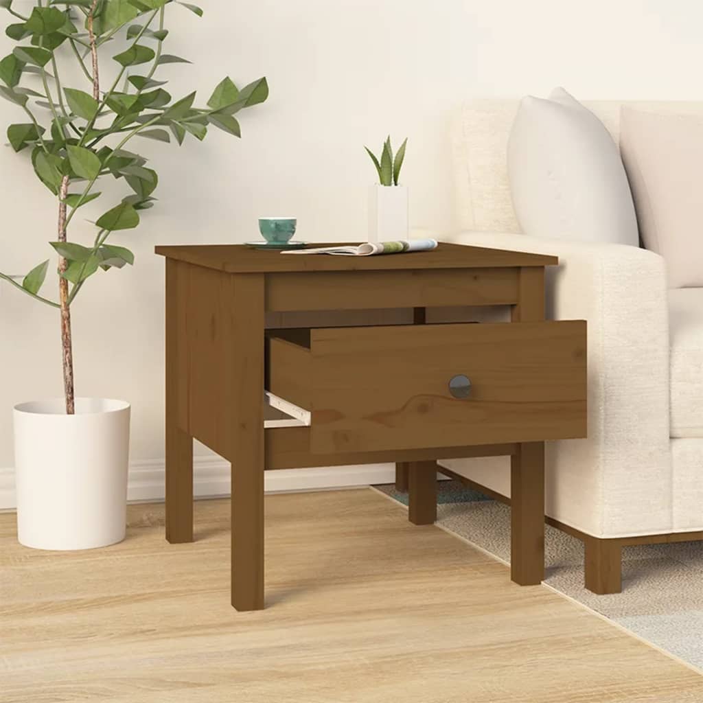 Table d'appoint Marron miel 50x50x49 cm Bois massif de pin - XIOS