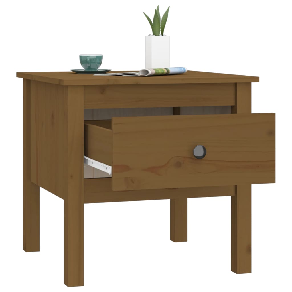 Table d'appoint Marron miel 50x50x49 cm Bois massif de pin - XIOS