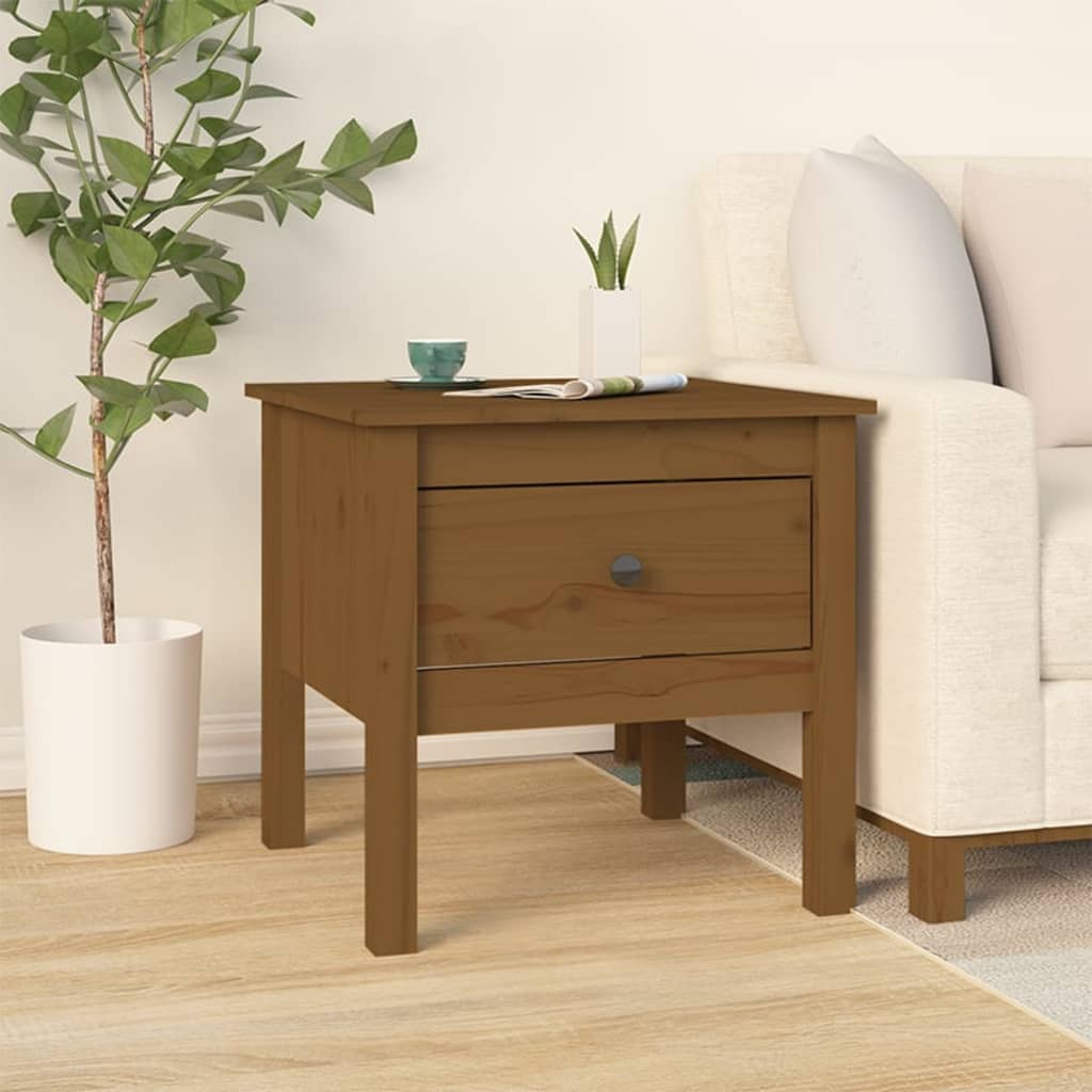 Table d'appoint Marron miel 50x50x49 cm Bois massif de pin - XIOS