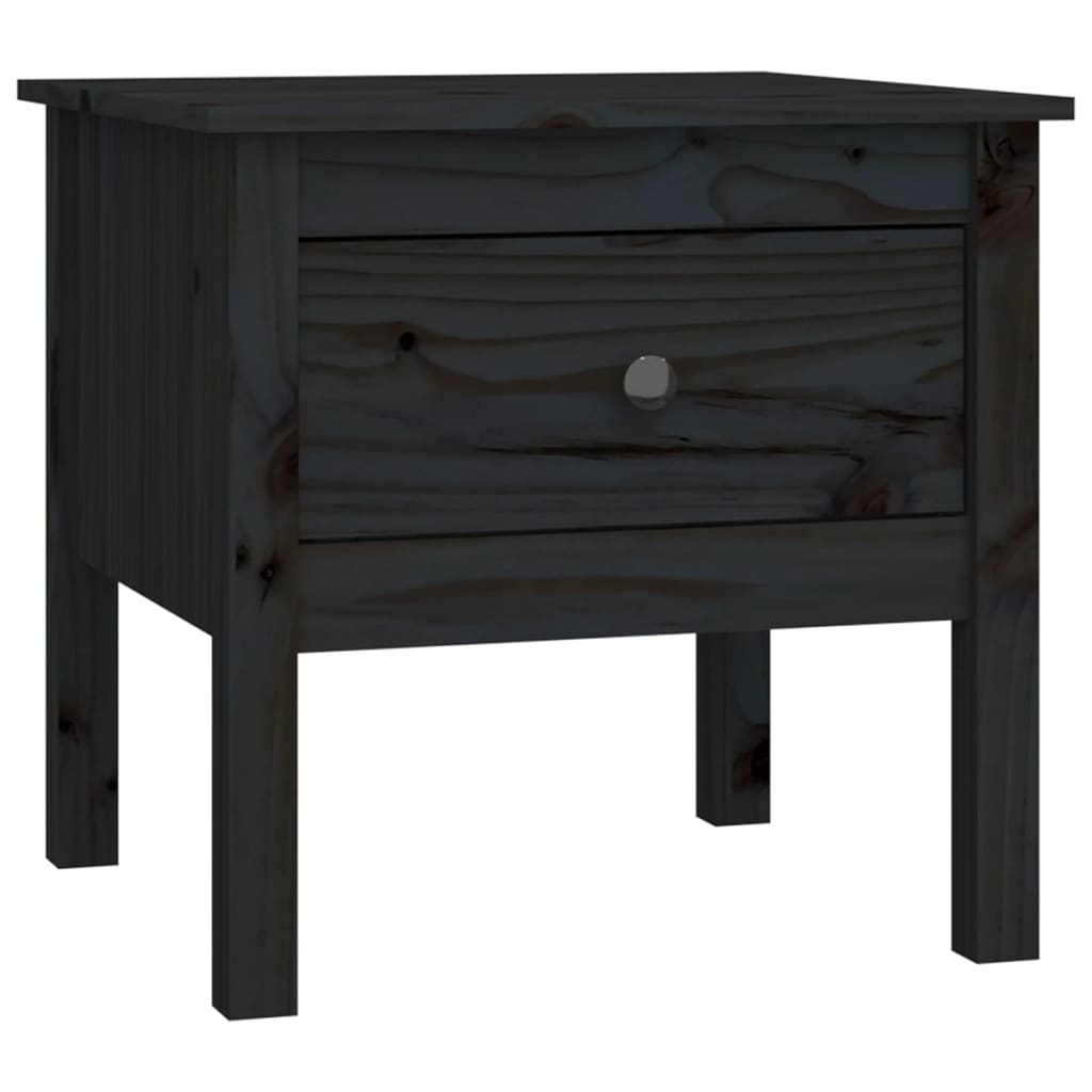 Tables d'appoint 2 pcs Noir 50x50x49 cm Bois massif de pin - XIOS