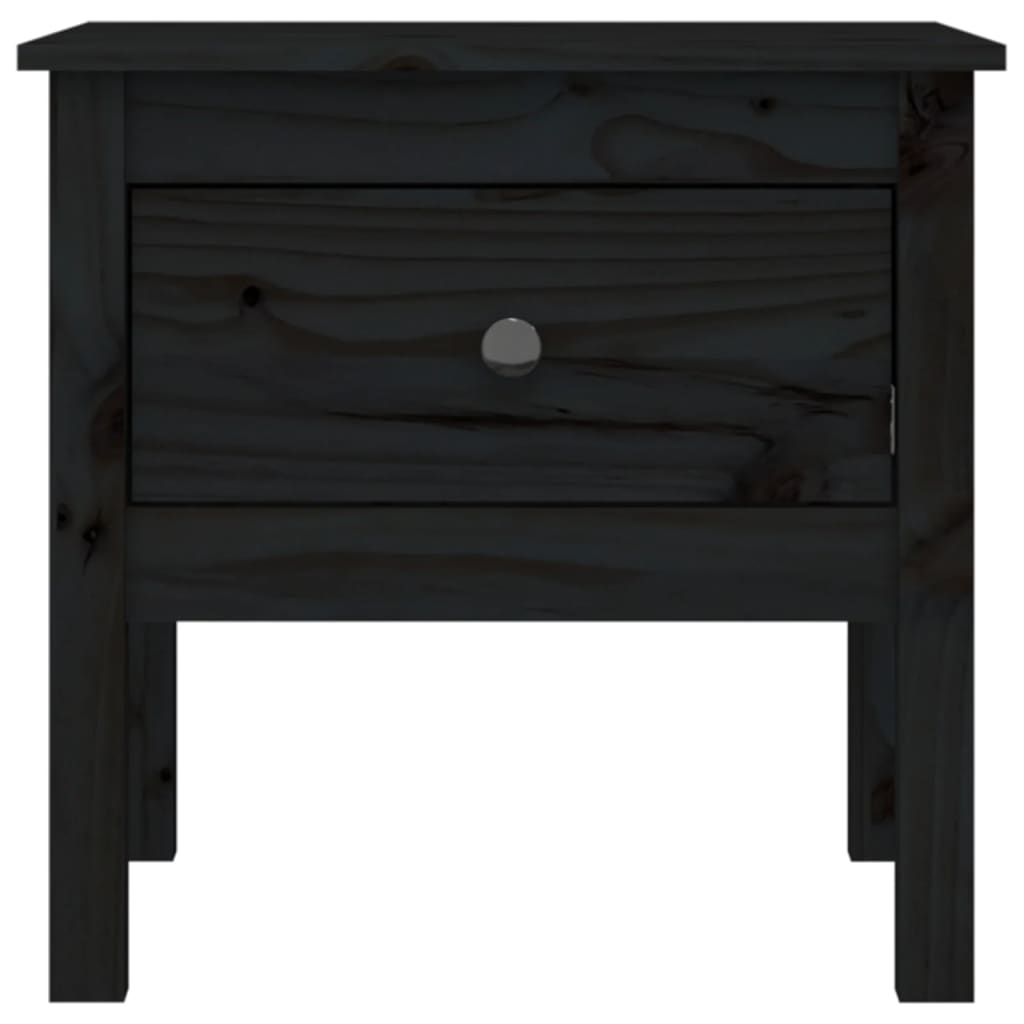 Tables d'appoint 2 pcs Noir 50x50x49 cm Bois massif de pin - XIOS