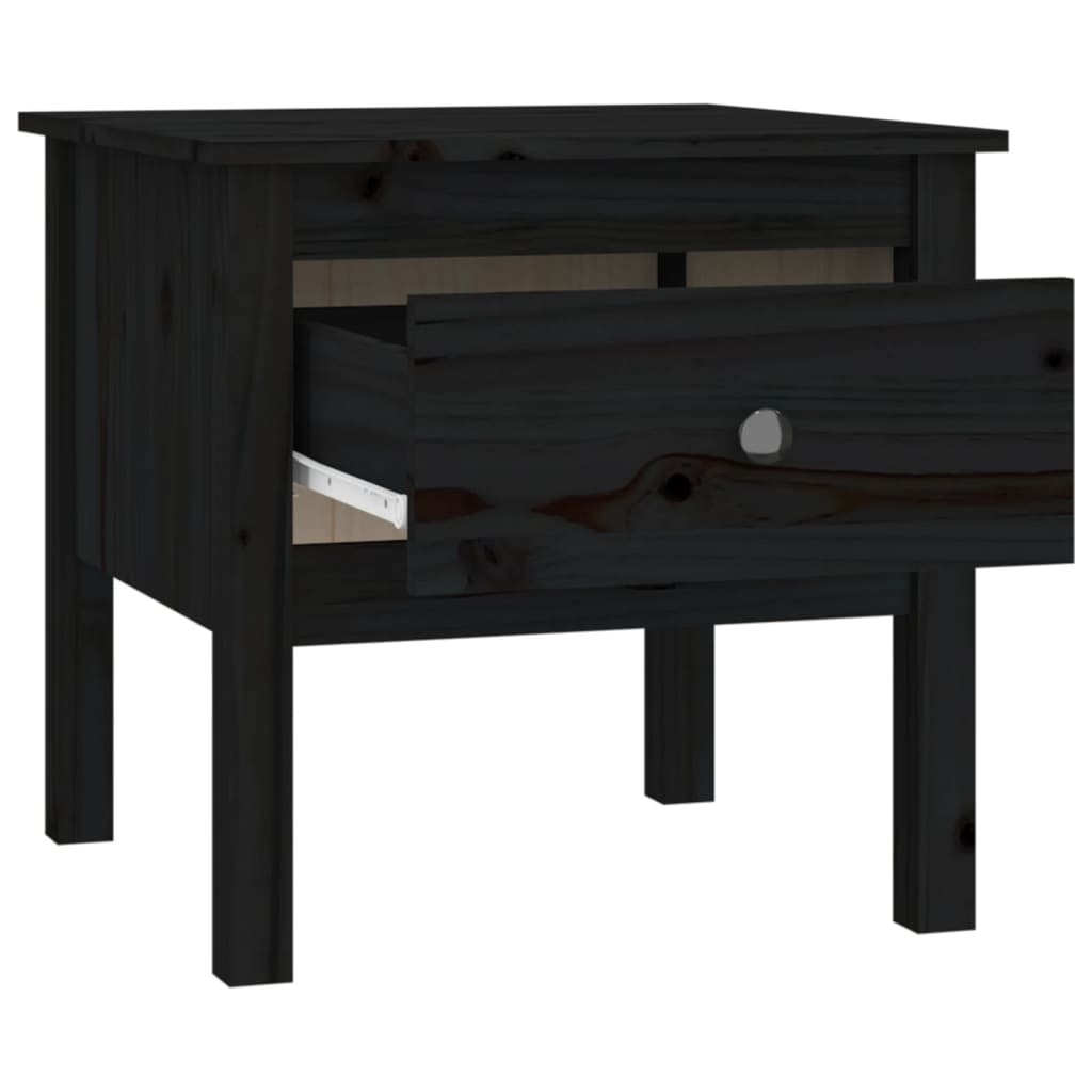 Tables d'appoint 2 pcs Noir 50x50x49 cm Bois massif de pin - XIOS