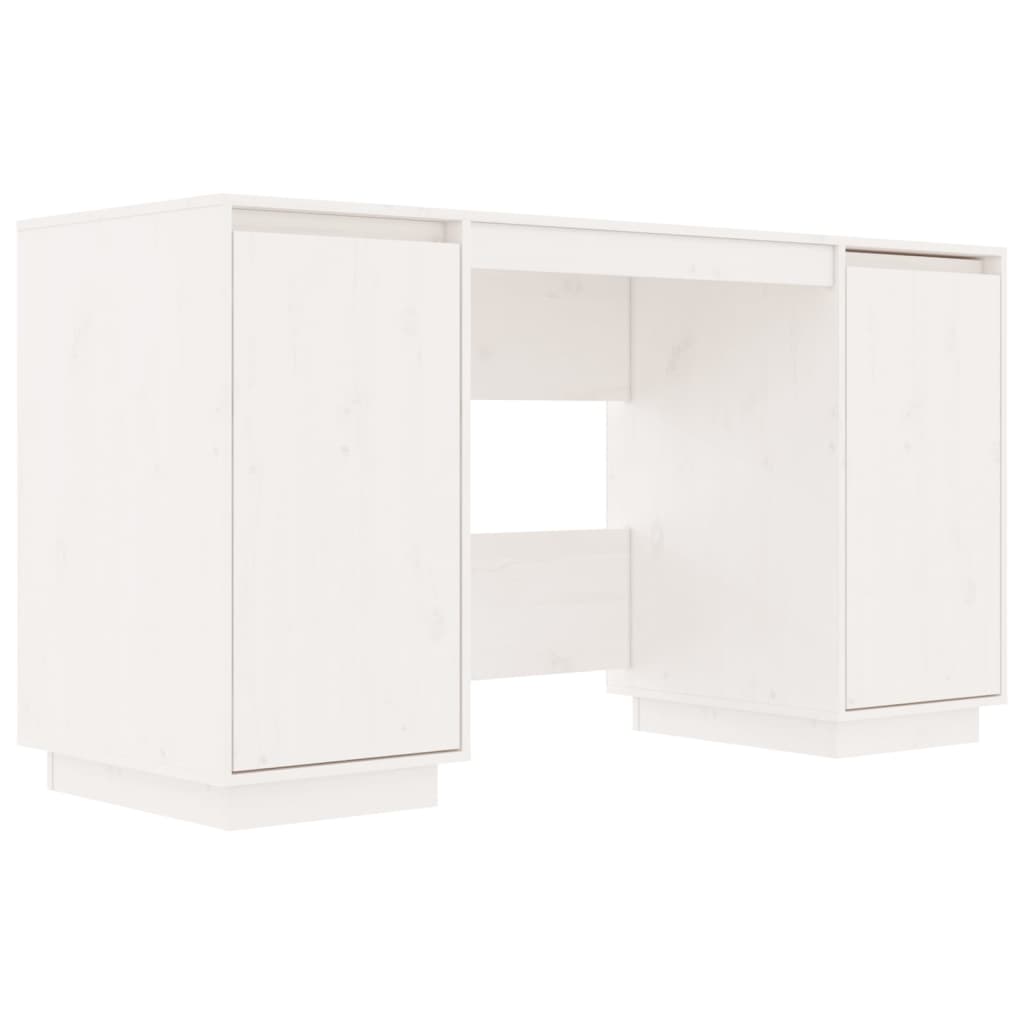 Bureau blanc 140x50x75 cm bois massif de pin Bureaux vidaXL   