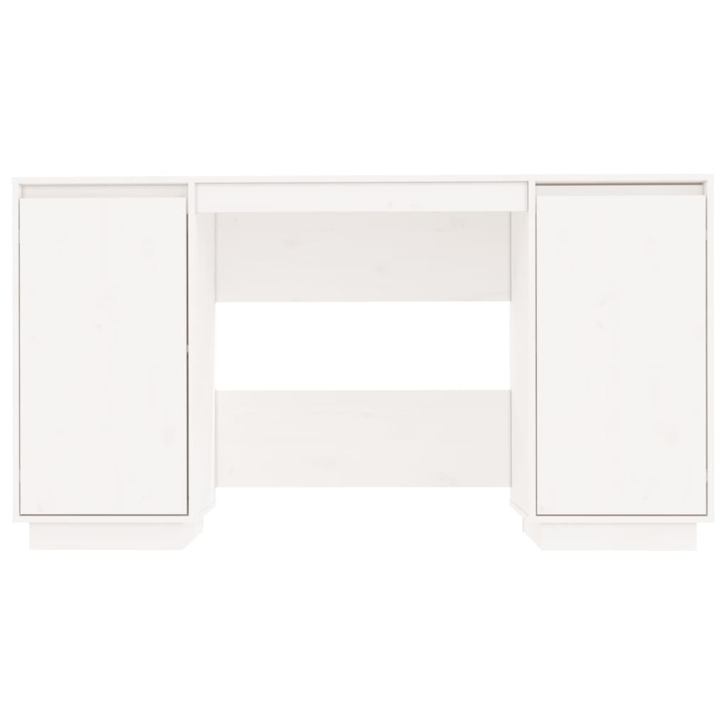 Bureau blanc 140x50x75 cm bois massif de pin Bureaux vidaXL   