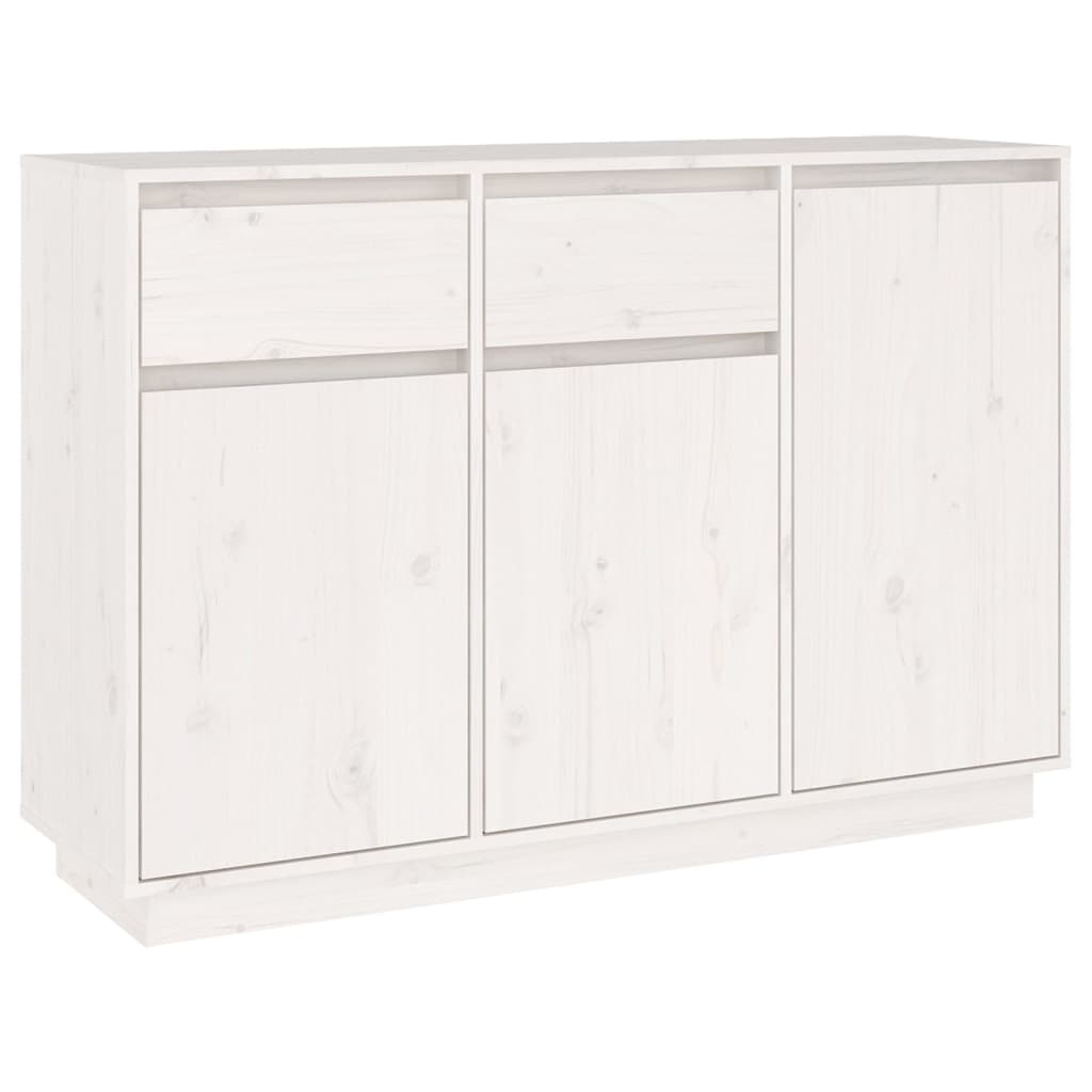Buffet blanc 110x34x75 cm bois massif de pin - XIOS