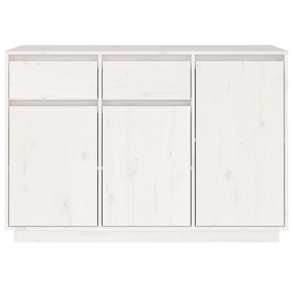Buffet blanc 110x34x75 cm bois massif de pin - XIOS