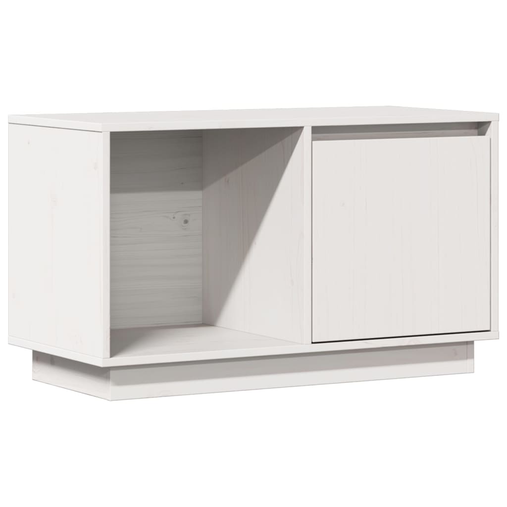 Meuble TV Blanc 74x35x44 cm Bois de pin massif - XIOS