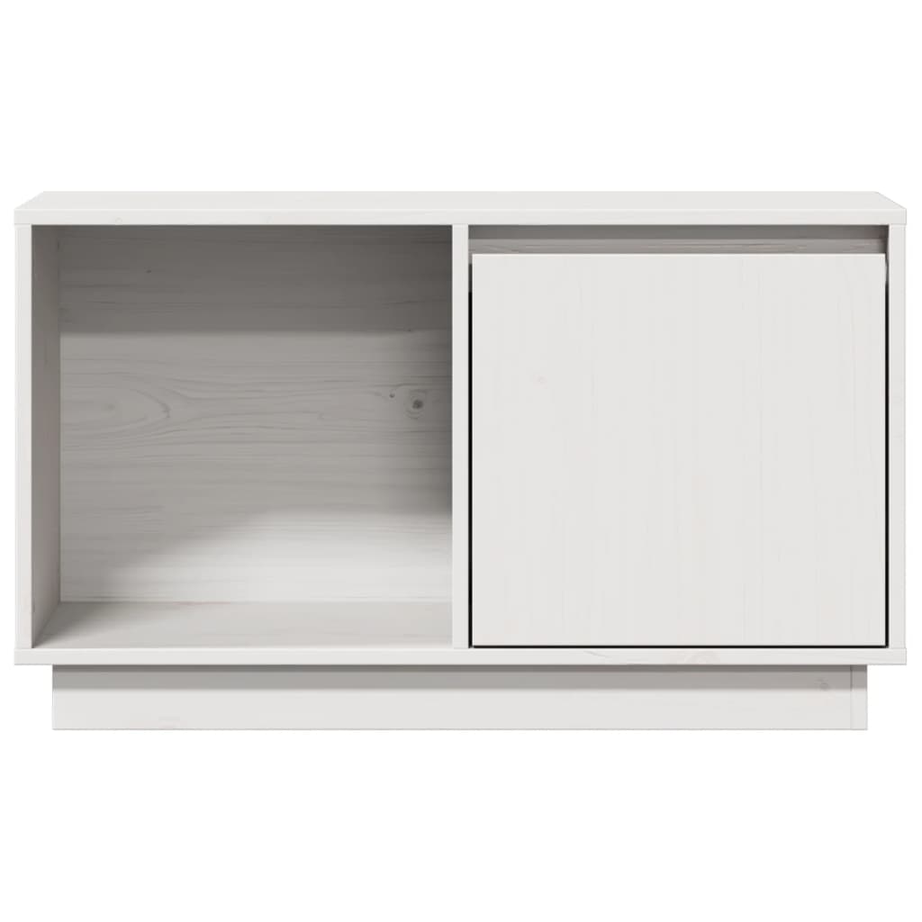 Meuble TV Blanc 74x35x44 cm Bois de pin massif - XIOS