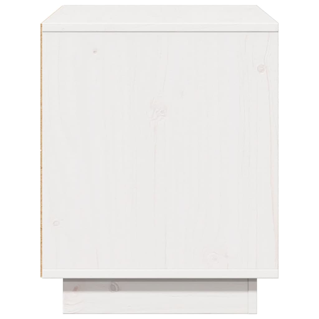 Meuble TV Blanc 74x35x44 cm Bois de pin massif - XIOS