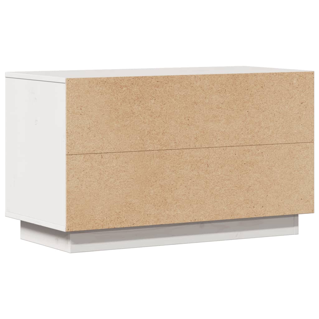 Meuble TV Blanc 74x35x44 cm Bois de pin massif - XIOS