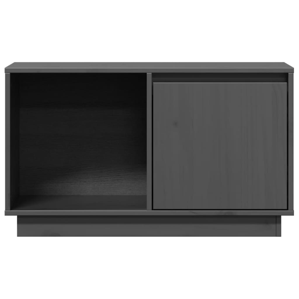 Meuble TV Gris 74x35x44 cm Bois de pin massif - XIOS