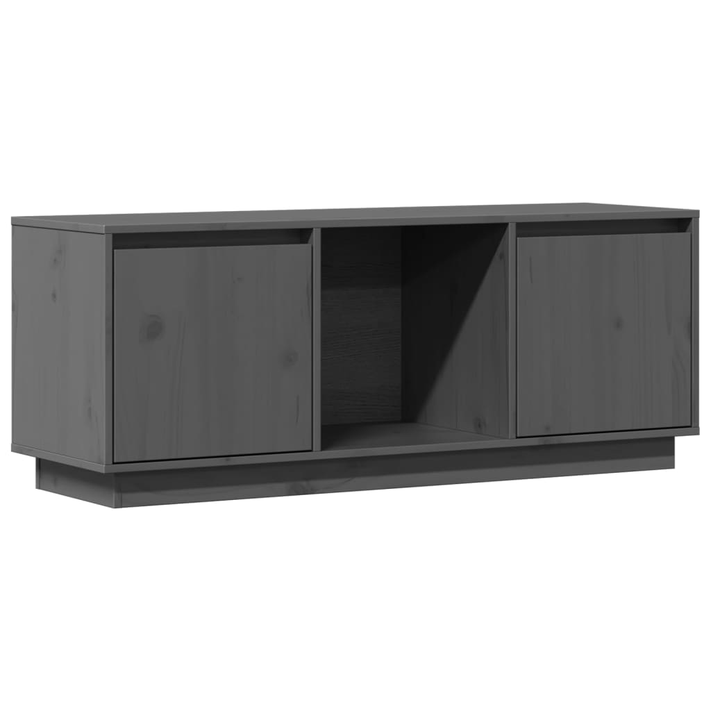 Meuble TV Gris 110,5x35x44 cm Bois de pin massif - XIOS