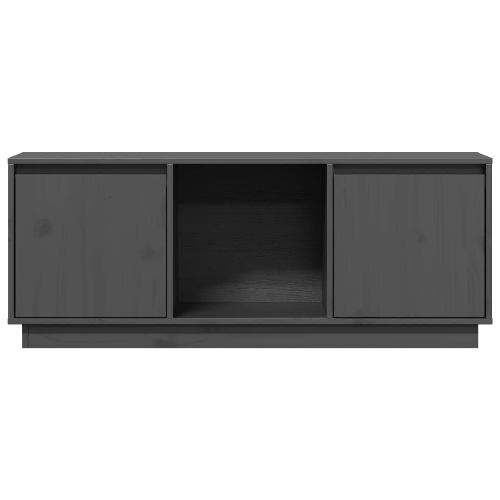 Meuble TV Gris 110,5x35x44 cm Bois de pin massif - XIOS