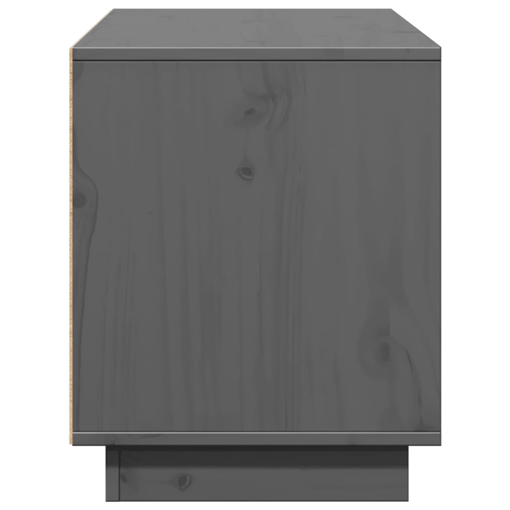 Meuble TV Gris 110,5x35x44 cm Bois de pin massif - XIOS