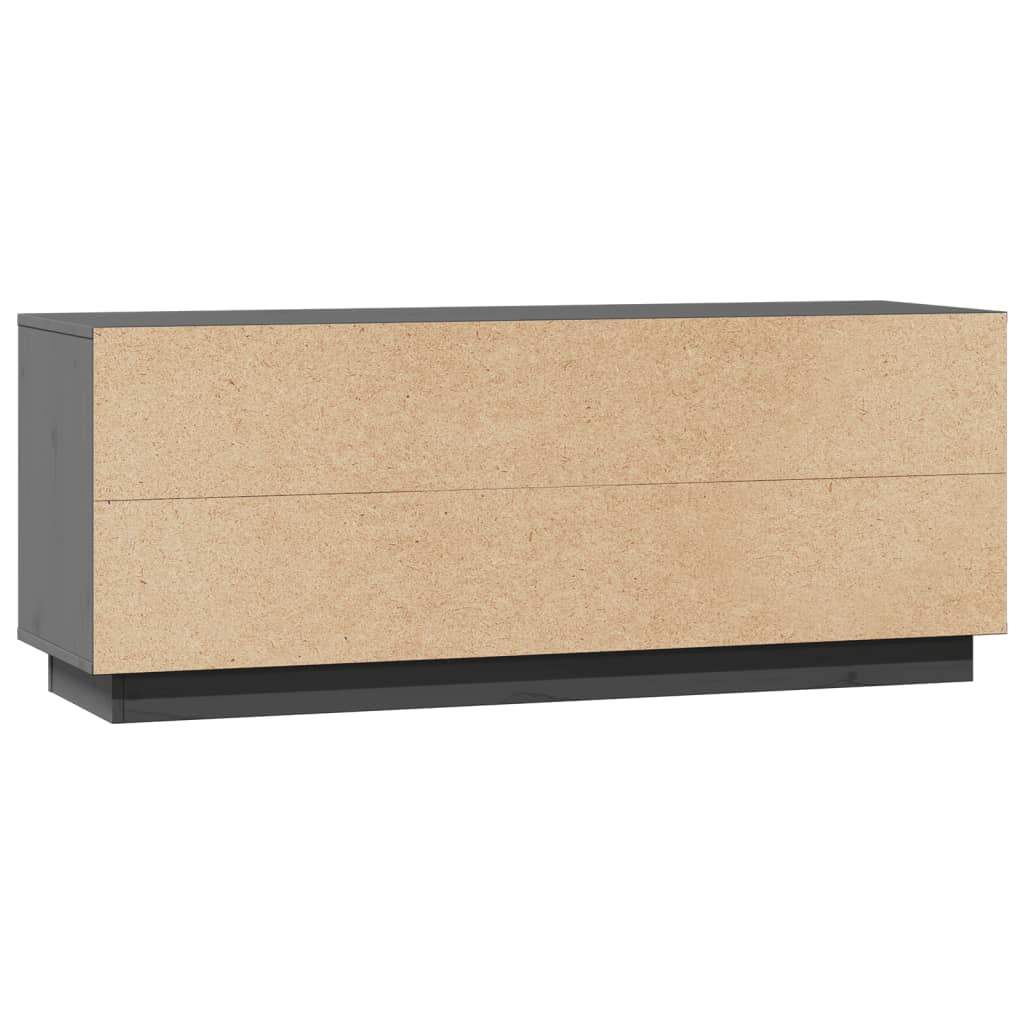 Meuble TV Gris 110,5x35x44 cm Bois de pin massif - XIOS