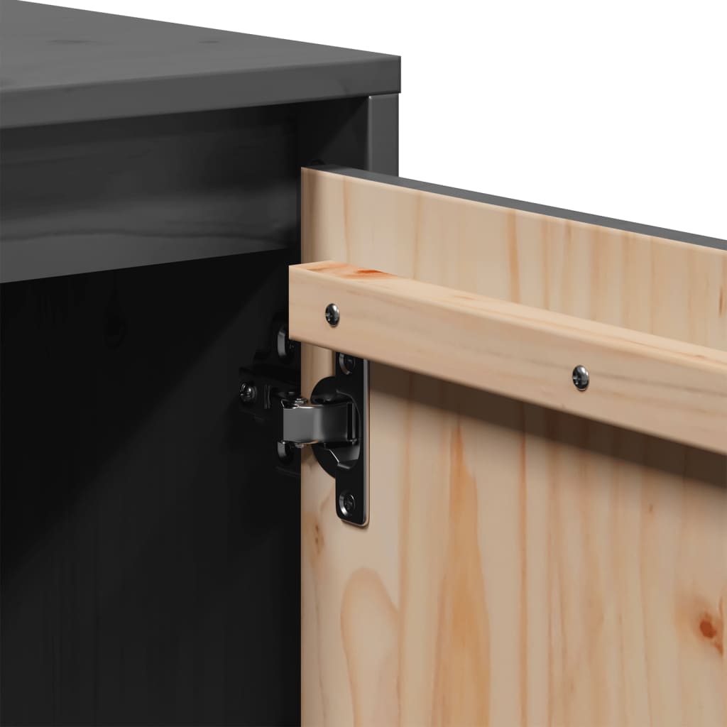 Meuble TV Gris 110,5x35x44 cm Bois de pin massif - XIOS
