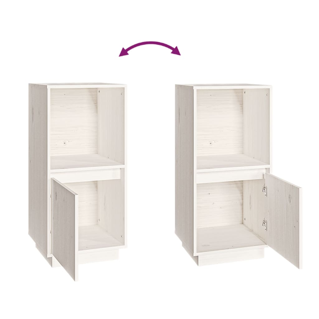Buffet blanc 38x35x80 cm bois massif de pin - XIOS