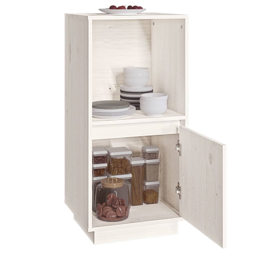 Buffet blanc 38x35x80 cm bois massif de pin - XIOS