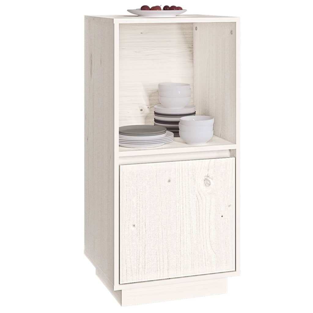 Buffet blanc 38x35x80 cm bois massif de pin - XIOS