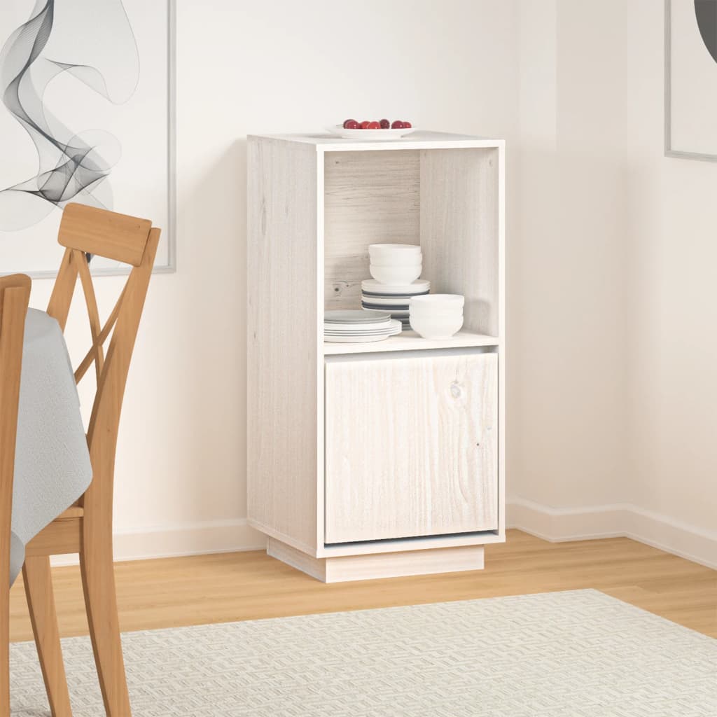 Buffet blanc 38x35x80 cm bois massif de pin - XIOS