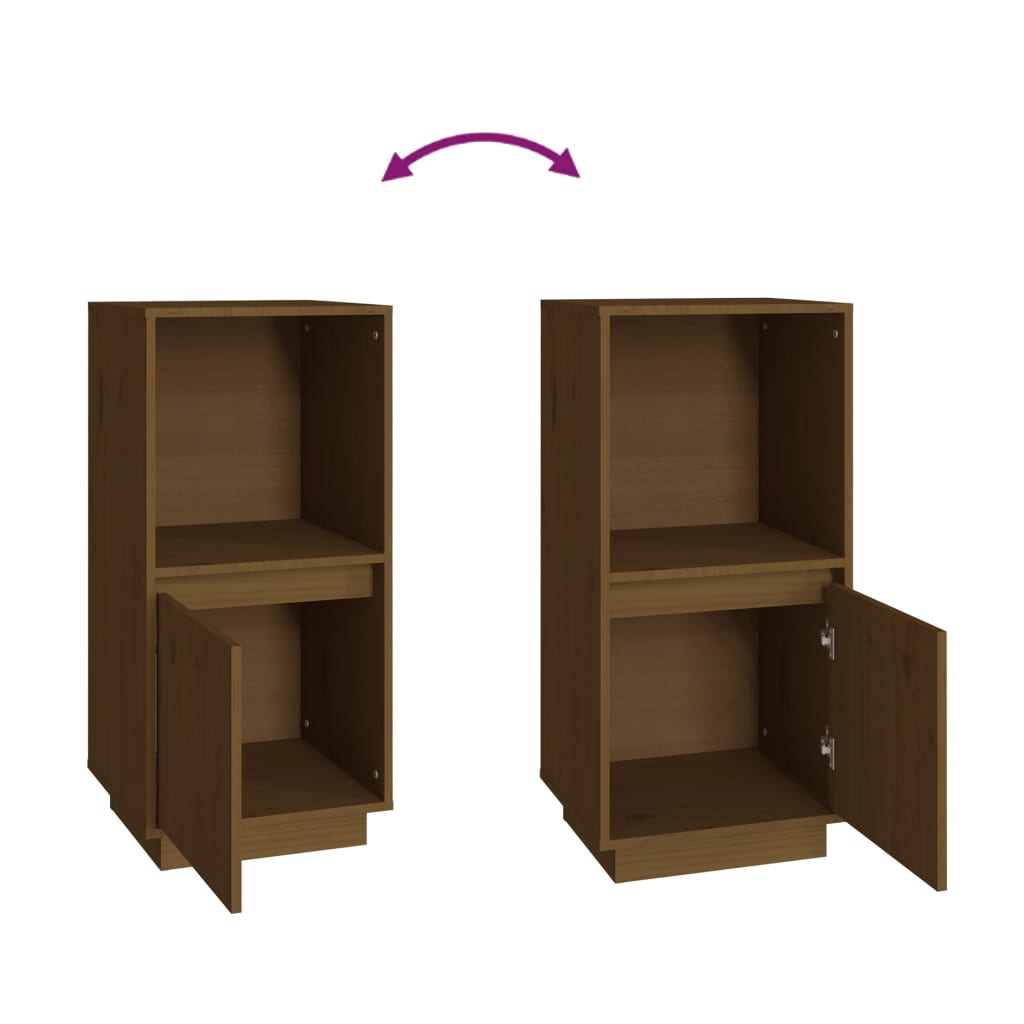 Buffet marron miel 38x35x80 cm bois massif de pin - XIOS