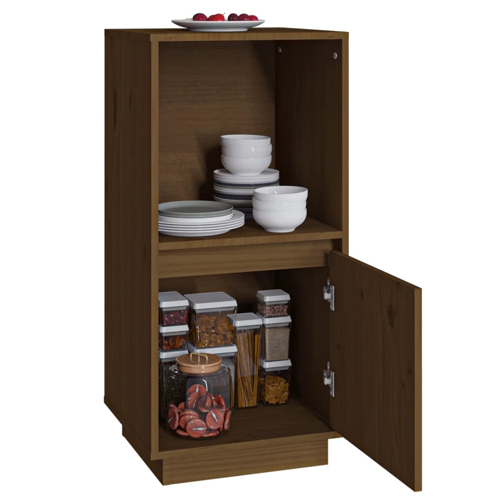Buffet marron miel 38x35x80 cm bois massif de pin - XIOS