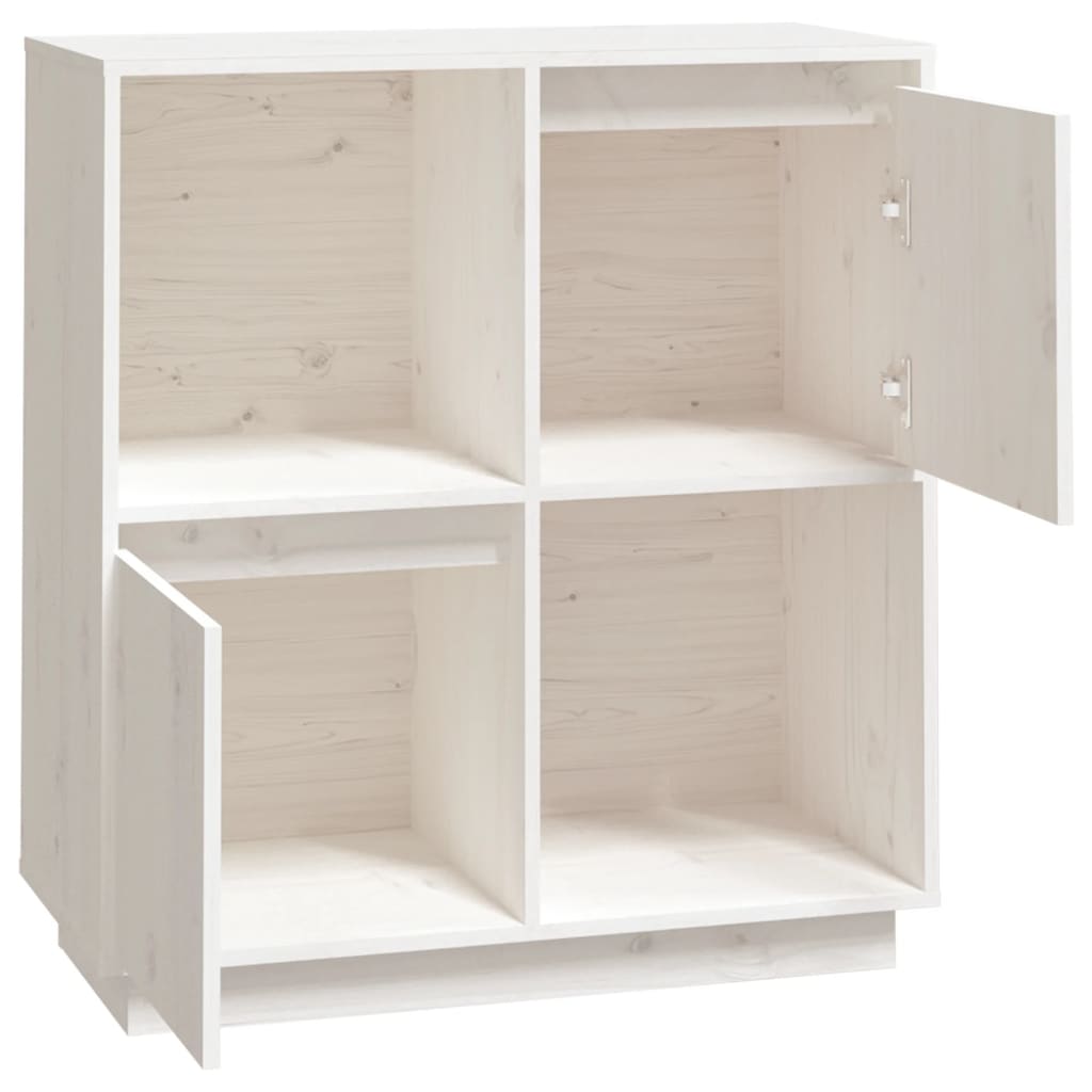 Buffet blanc 74x35x80 cm bois massif de pin - XIOS