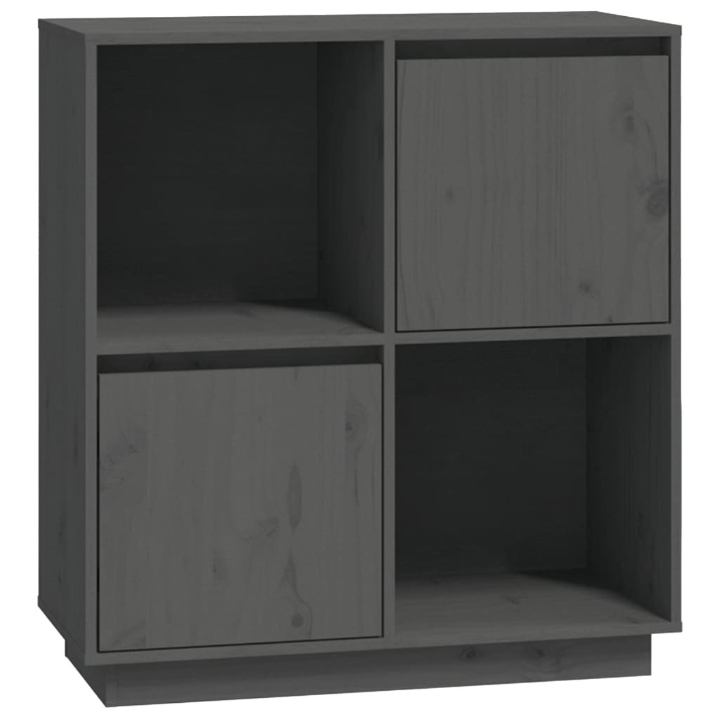 Buffet Gris 74x35x80 cm Bois massif de pin - XIOS