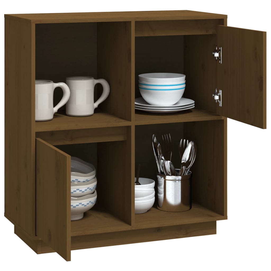 Buffet marron miel 74x35x80 cm bois massif de pin - XIOS