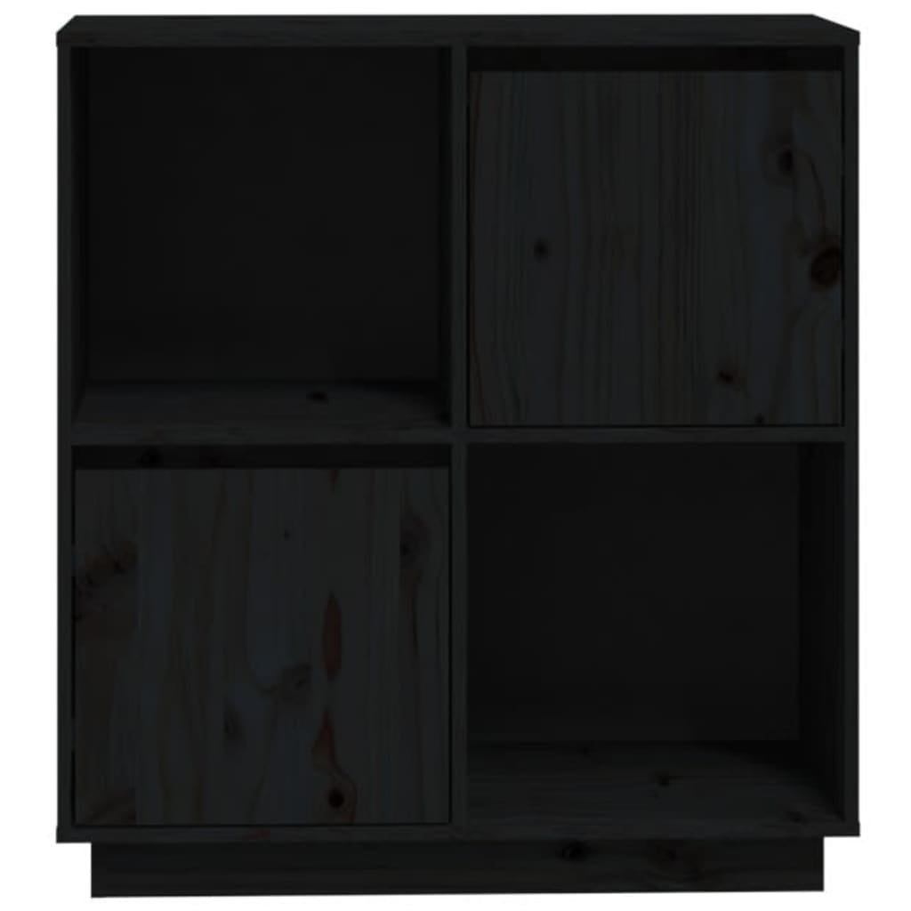 Buffet noir 74x35x80 cm bois massif de pin - XIOS