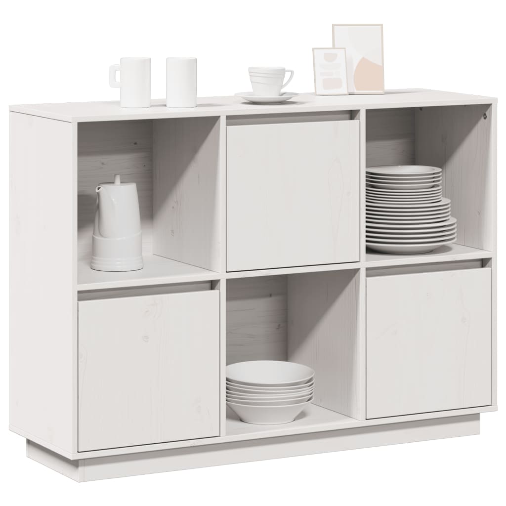 Buffet Blanc 110,5x35x80 cm Bois massif de pin - XIOS