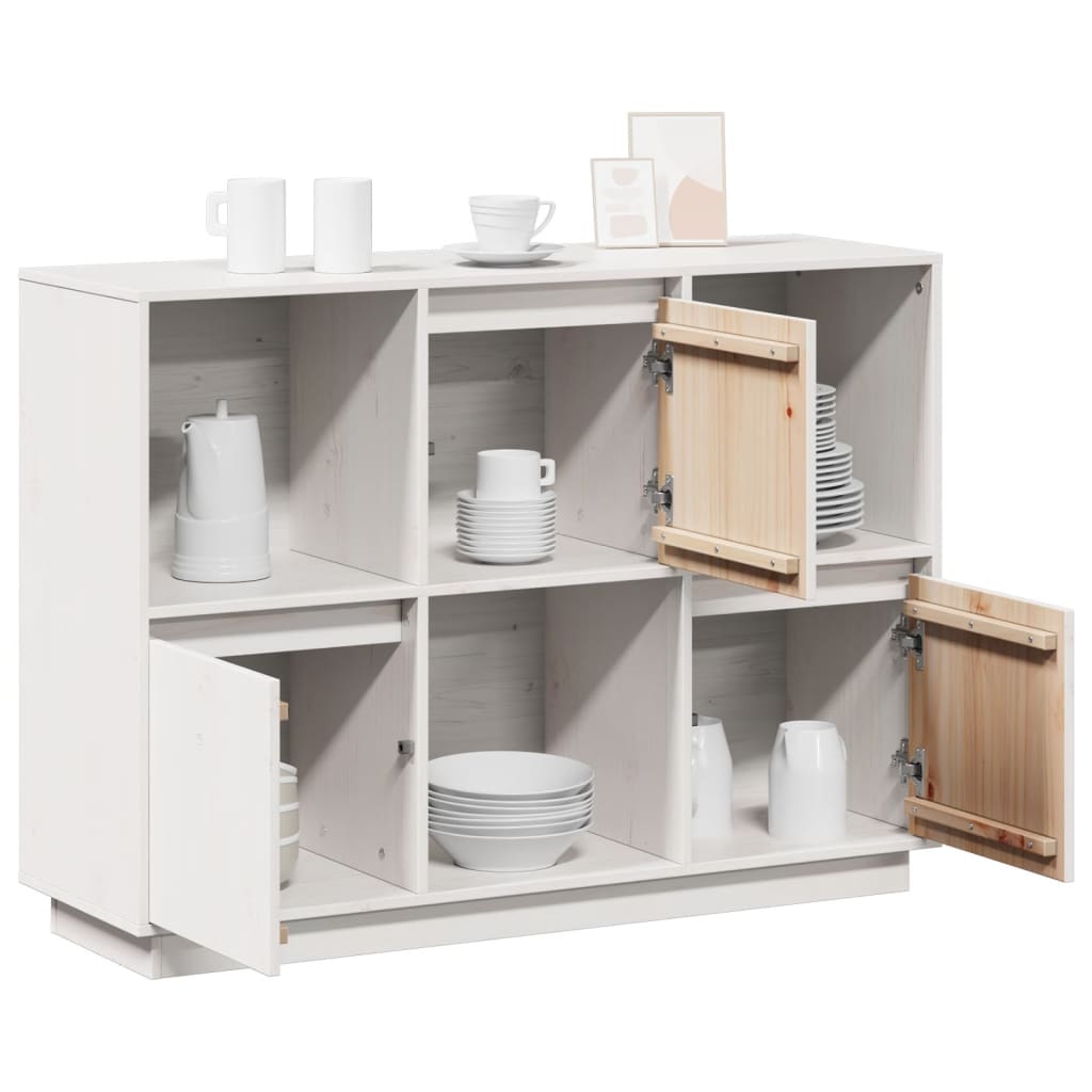 Buffet Blanc 110,5x35x80 cm Bois massif de pin - XIOS