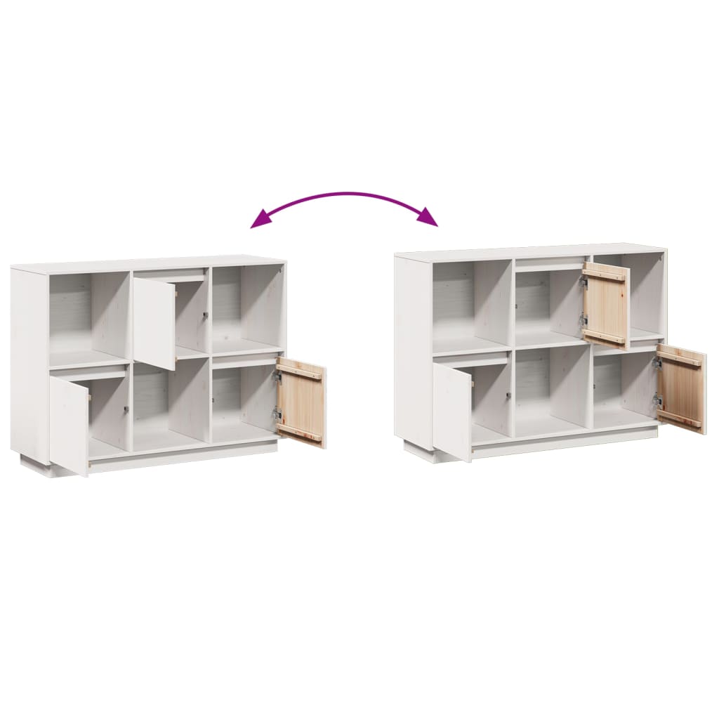 Buffet Blanc 110,5x35x80 cm Bois massif de pin - XIOS